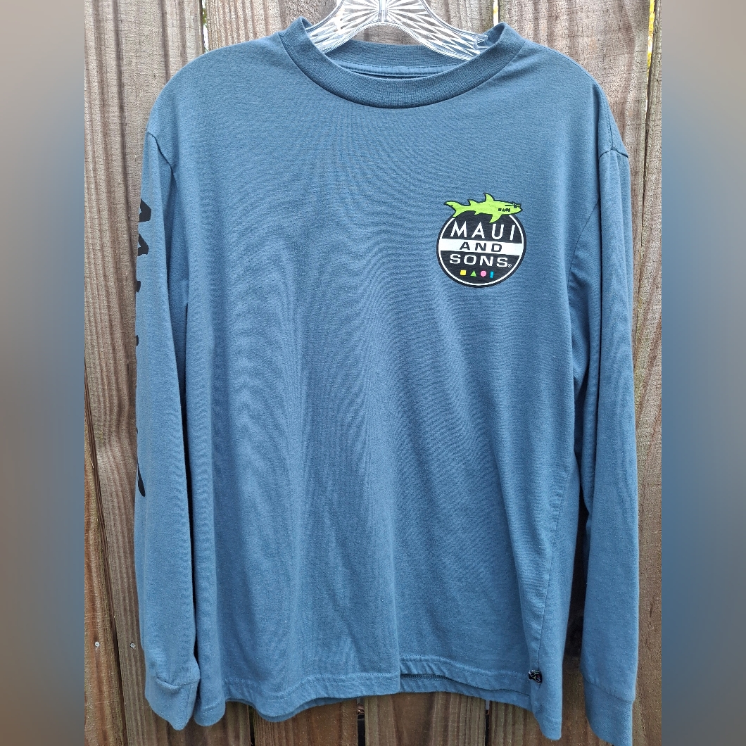 Maui And Sons Blue Long Sleeve Tee